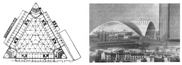 Париж. Комплекс Дефанс, 1965—1970-е годы. Архитекторы Р. Озель, Б. Зерфюс, Р. Камело, Ж. Ж. де Майи.