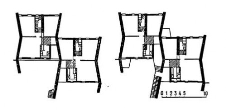 Милан. Дома Чека в Неаполе, 1955—1957 гг. Архитекторы ББПР. План