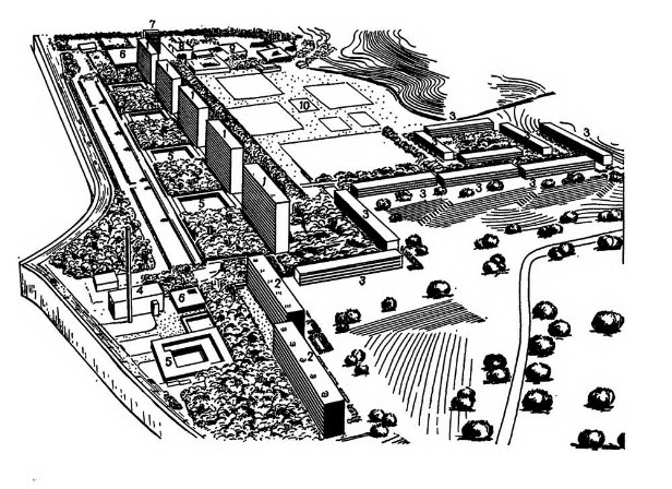Копенгаген. Жилой район Хойе Гладсаксе, 1962—1966 гг. Архитекторы Агертфорт, Хофф и Виндинге, инж. П. Мальстрем