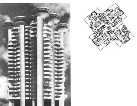 Мадрид. «Белые башни», 1963 г. Архитекторы Д. Фульяондо, Ф. де Онса, Монеа