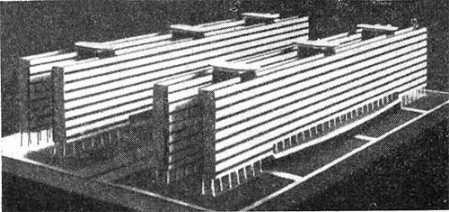 Проект «коллективного дома», 1930 г. Архитекторы Й. Гавличек, К. Гонзик. Макет